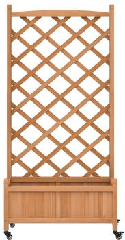 vidaXL Pflanzk&uuml;bel mit Rankgitter Rollen Massivholz Tanne 75x35x157.5 cm braun