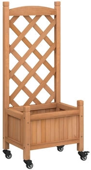 vidaXL Pflanzk&uuml;bel mit Rankgitter Rollen Massivholz Tanne 40x30x97.5 cm braun