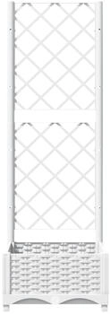 vidaXL Pflanzkübel mit Rankgitter 40 x 40 x 121,5 cm PP weiß