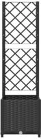 vidaXL Garten-Pflanzgef&auml;&szlig; mit Spalier Schwarz 40 x 40 x 136 cm PP