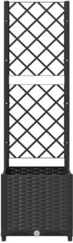 vidaXL Pflanzk&uuml;bel mit Rankgitter 40 x 40 x 136 cm PP schwarz
