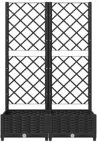 vidaXL Gartenpflanzgef&auml;&szlig; mit Spalier Schwarz 80 x 40 x 121,5 cm PP