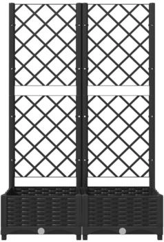 vidaXL Pflanzk&uuml;bel mit Rankgitter 80 x 40 x 121,5 cm PP schwarz
