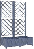 vidaXL Garten-Pflanzgef&auml;&szlig; mit Spalier Blaugrau 80 x 40 x 121,5 cm PP