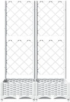 Pflanzk&uuml;bel Mit Rankgitter Wei&szlig; 80x40x121,5 Cm Pp Vidaxl