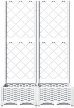 vidaXL Pflanzkübel mit Rankgitter 80 x 40 x 121,5 cm PP weiß