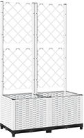 Pflanzk&uuml;bel Mit Rankgitter Wei&szlig; 80x40x136 Cm Pp - Vidaxl