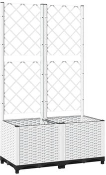 vidaXL Pflanzkübel mit Spalier 80x40x136 cm PP weiß (153282)