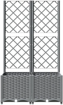 vidaXL Pflanzkübel mit Spalier 80x40x136 cm PP hellgrau (153272)