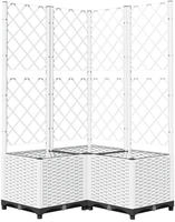 vidaXL Pflanzk&uuml;bel mit Rankgitter Wei&szlig; 80x80x136 cm PP