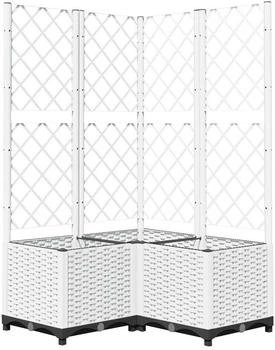 vidaXL Pflanzkübel mit Rankgitter 80 x 80 x 136 cm PP weiß (153286)
