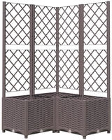 vidaXL Pflanzk&uuml;bel mit Rankgitter Braun 80x80x136 cm PP