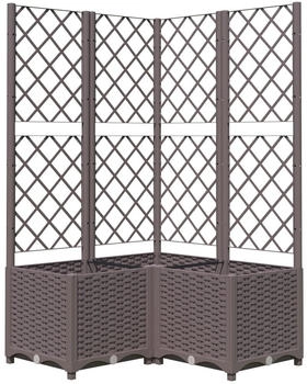 vidaXL Pflanzk&uuml;bel mit Rankgitter 80 x 80 x 136 cm PP braun