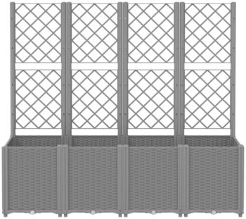 vidaXL Pflanzk&uuml;bel 160 x 40 x 140 cm Rattan Optik hellgrau (367872)