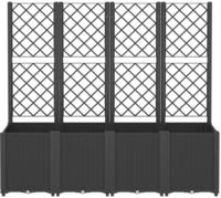 vidaXL Pflanzk&uuml;bel mit Rankgitter Schwarz 160x40x140 cm PP