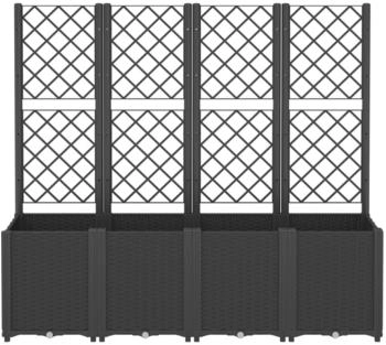 vidaXL Pflanzkübel 160 x 40 x 140 cm Rattan Optik schwarz (367873)