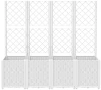 vidaXL Pflanzk&uuml;bel mit Rankgitter Wei&szlig; 160x40x140 cm PP