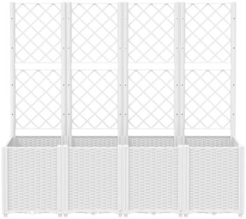 vidaXL Pflanzkübel 160 x 40 x 140 cm Rattan Optik weiß (367874)