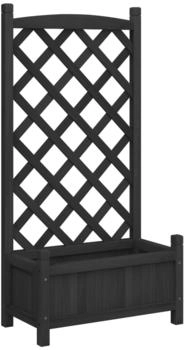 vidaXL Pflanzk&uuml;bel mit Spalier Massivholz Tanne 55 x 29.5 x 110 cm schwarz (365487)