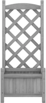 vidaXL Pflanzk&uuml;bel mit Spalier Massivholz Tanne 55 x 29.5 x 110 cm grau (365486)