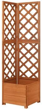 vidaXL Eck-Spalier mit Pflanzkasten 40x40x150cm Massivholz Tanne braun (316411)