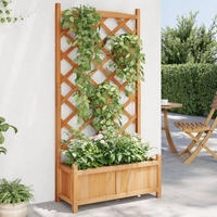 vidaXL Pflanzk&uuml;bel mit Spalier Braun Massivholz Tanne