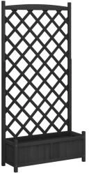 vidaXL Pflanzk&uuml;bel mit Spalier Grau Massivholz Tanne 90 x 35 x 180 cm schwarz