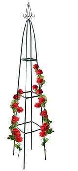 Relaxdays Garten Rankturm Metall ca. 190 cm spitz (10012492) grün