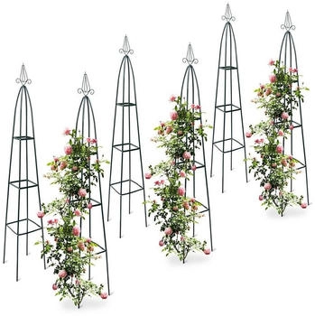 Relaxdays 6x Garten Obelisk (10012655) gr&uuml;n