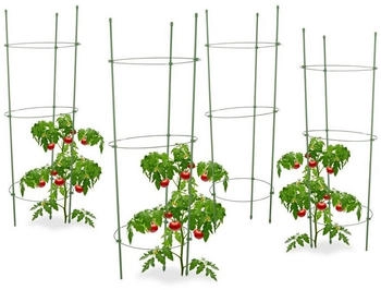 Relaxdays 4 x Rankhilfe Tomaten (10025294) gr&uuml;n