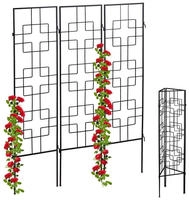 Rankgitter Metall, 3er Set, Zum Stecken, Rankhilfe F&uuml;r Kletterpflanzen, 122 X 30,5