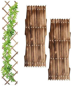 Relaxdays Ausziehbares Rankgitter Holz 3er Set (10048825) braun