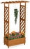 Relaxdays Blumenkasten mit Rankgitter & Dach (10050940_57) hellbraun