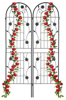 Relaxdays Rankgitter 2er Set 180 cm (10041672) schwarz