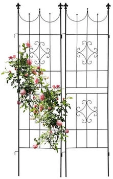 Relaxdays 2er Set Rankgitter aus Metall (10041750) schwarz