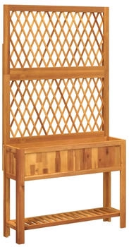 vidaXL Pflanzkübel mit Rankgitter und Ablage 100 x 32 x 185 cm Akazienholz (364899)