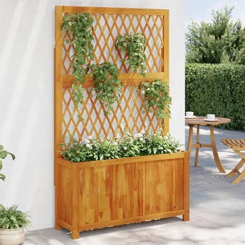 vidaXL Pflanzkübel mit Rankgitter 100 x 32 x 165 cm Massivholz Akazie (364901)
