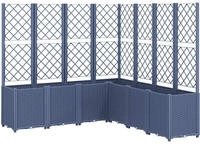 vidaXL Pflanzk&uuml;bel mit Rankgitter Blaugrau 160x160x140 cm PP
