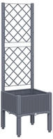 vidaXL Pflanzk&uuml;bel mit Rankgitter Blaugrau 40x40x142 cm PP