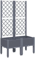 Pflanzk&uuml;bel Mit Rankgitter Grau 80x40x142 Cm Pp - Vidaxl