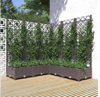 vidaXL Pflanzk&uuml;bel mit Rankgitter Braun 120x120x121,5 cm PP