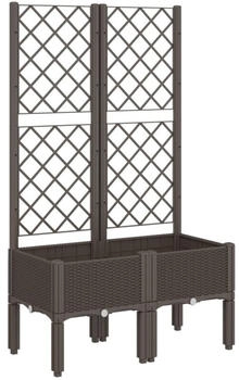 vidaXL Pflanzkübel mit Rankgitter Braun 80 x 40 x 142 cm PP (367925)