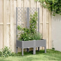 vidaXL Pflanzk&uuml;bel mit Rankgitter Hellgrau 80x40x142 cm PP