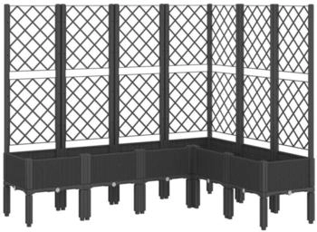 vidaXL Pflanzkübel mit Rankgitter Schwarz 160 x 120 x 142 cm PP (367938)