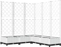Vidaxl Garden Planter With Trellis&wheels White 120 X 120 X 121.5 Cm