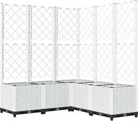 vidaXL Pflanzk&uuml;bel mit Rankgitter Wei&szlig; 120x120x136 cm PP