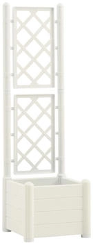 vidaXL Pflanzkübel mit Spalier 43 x 43 x 142 cm PP Weiß (313979)