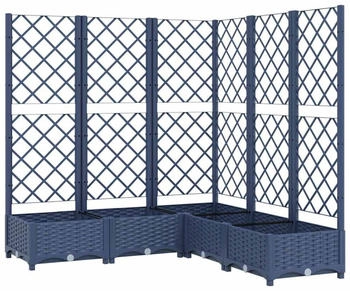 vidaXL Pflanzkübel mit Spalier Blaugrau 120 x 120 x 121,5 cm PP (318256)