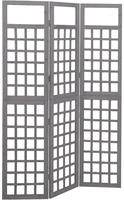 vidaXL Spalier/Paravent 3-teilig Massivholz Tanne Grau 121x180 cm