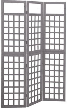 vidaXL Spalier Paravent 3-teilig Grau 121 x 180 cm Massivholz Tanne (316486)